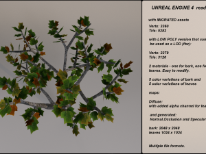 low poly fantasy game tree 07 3D Model