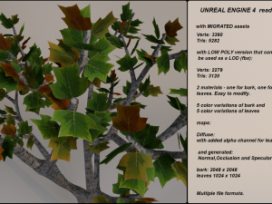 low poly fantasy game tree 07 3D Model
