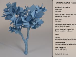 low poly fantasy game tree 07 3D Model