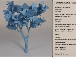 low poly fantasy game tree 07 3D Model