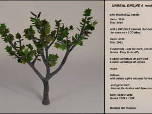 low poly fantasy game tree 08 3Dモデル