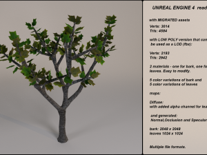 low poly fantasy game tree 08 3Dモデル