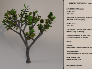low poly fantasy game tree 08 Model 3D