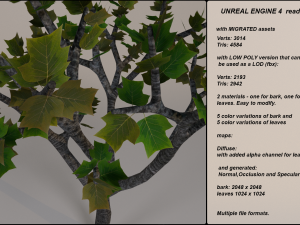 low poly fantasy game tree 08 3Dモデル