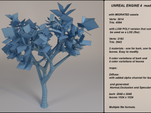 low poly fantasy game tree 08 3Dモデル