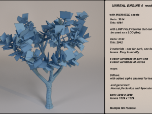 low poly fantasy game tree 08 3Dモデル