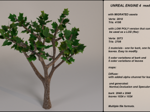 low poly fantasy game tree 09 3D Model