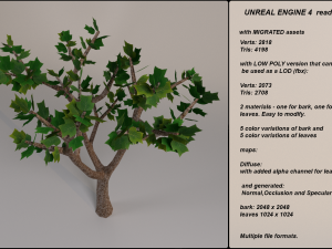 low poly fantasy game tree 09 3D Model