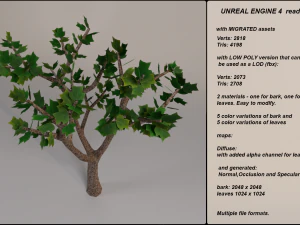 low poly fantasy game tree 09 3D Model
