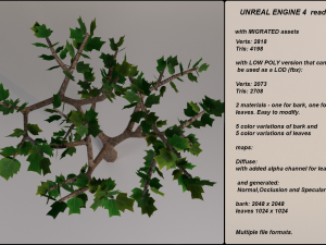 low poly fantasy game tree 09 3D Model
