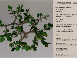 low poly fantasy game tree 09 3D Model