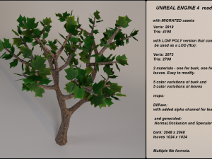 low poly fantasy game tree 09 3D Model