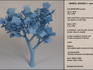 low poly fantasy game tree 09 3D Model