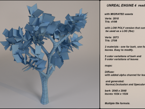 low poly fantasy game tree 09 3D Model
