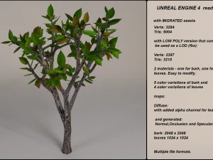 arbre de jeu fantastique low poly 10 Modèle 3D