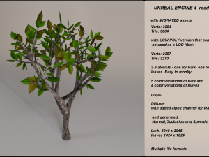 low poly fantasy game tree 10 3D Model