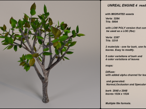 low poly fantasy game tree 10 3D Model