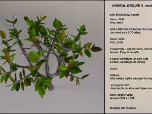 low poly fantasy game tree 10 3D Model