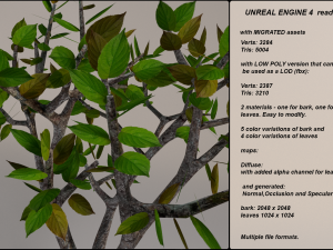 low poly fantasy game tree 10 3D Model