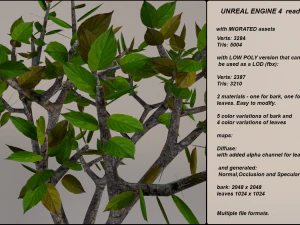 low poly fantasy game tree 10 3D Model
