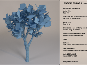low poly fantasy game tree 10 3D Model