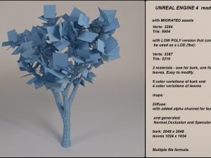low poly fantasy game tree 10 3D Model