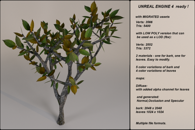 low poly fantasy game tree 11 3D Model .c4d .max .obj .3ds .fbx .stl .blend