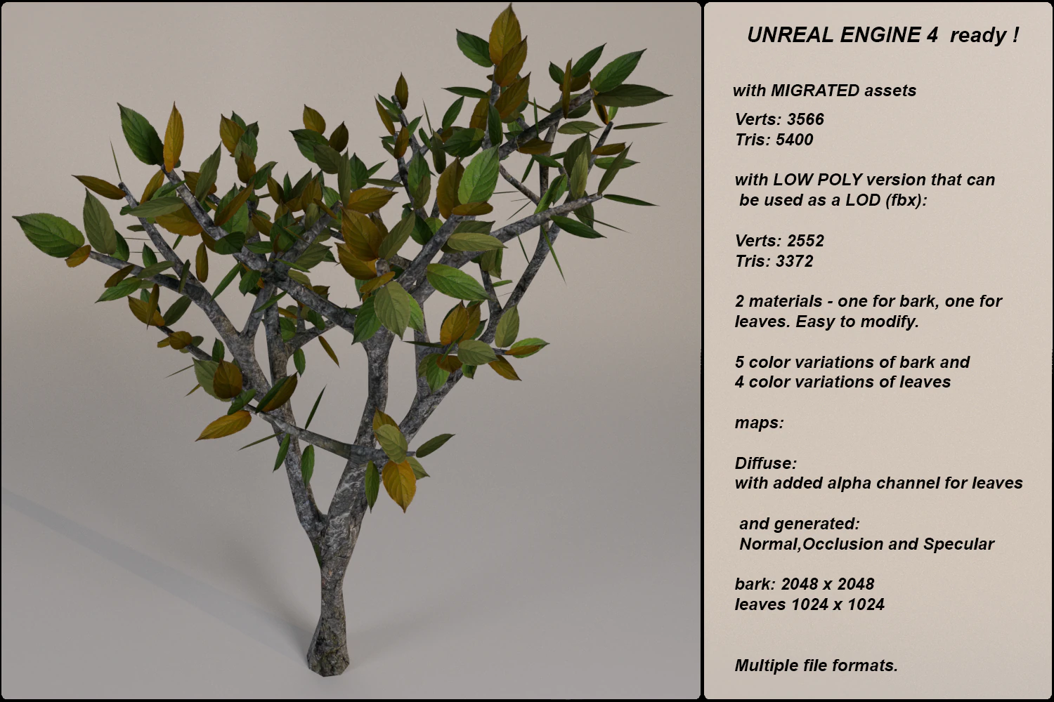 low poly fantasy game tree 11 3D Model .c4d .max .obj .3ds .fbx .stl .blend 