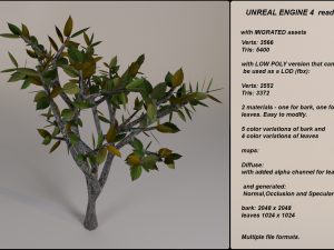 low poly fantasy game tree 11 3D Model