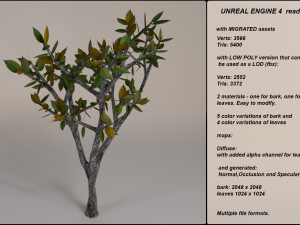 low poly fantasy game tree 11 3D Model
