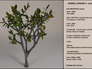 low poly fantasy game tree 11 3D Model