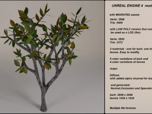 low poly fantasy game tree 11 3D Model