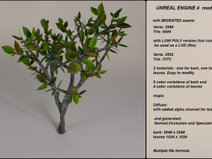 low poly fantasy game tree 11 3D Model