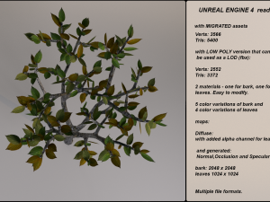 low poly fantasy game tree 11 3D Model