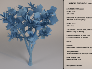 low poly fantasy game tree 11 3D Model