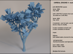 low poly fantasy game tree 11 3D Model