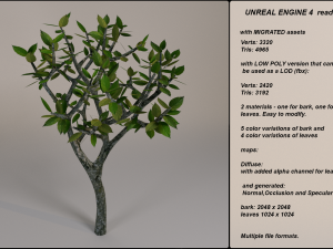 low poly fantasy game tree 12 Model 3D