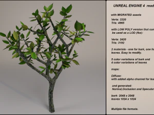 low poly fantasy game tree 12 3D Model