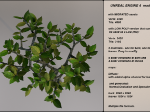 low poly fantasy game tree 12 3D Модель