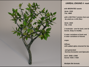 low poly fantasy game tree 12 3D Модель