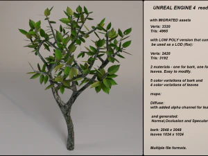 low poly fantasy game tree 12 3D Model