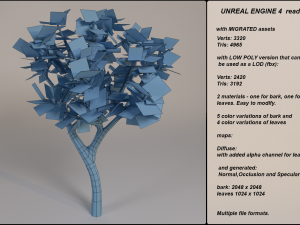 low poly fantasy game tree 12 3D Модель