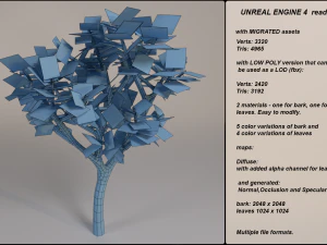 low poly fantasy game tree 12 3D Model