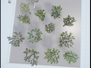 low poly game trees 1 - 12 megapack Model 3D