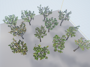 low poly game trees 1 - 12 megapack Model 3D