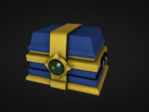 low poly treasure chest ready for games 3D Model