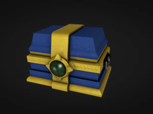 low poly treasure chest ready for games 3D Model