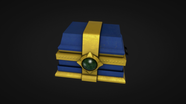 low poly treasure chest ready for games 3D Model .c4d .max .obj .3ds .fbx .stl .blend 