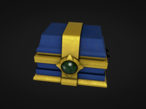 low poly treasure chest ready for games Model 3D