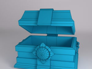 low poly treasure chest ready for games 3D Model